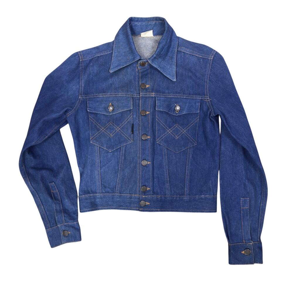 Confezioni Valsugana Vintage Italian Denim Jacket with Lion Embroidery 1970s